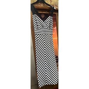 Stop Staring Chevron Black and White Pinup Dress XL Retro Pinup Girl